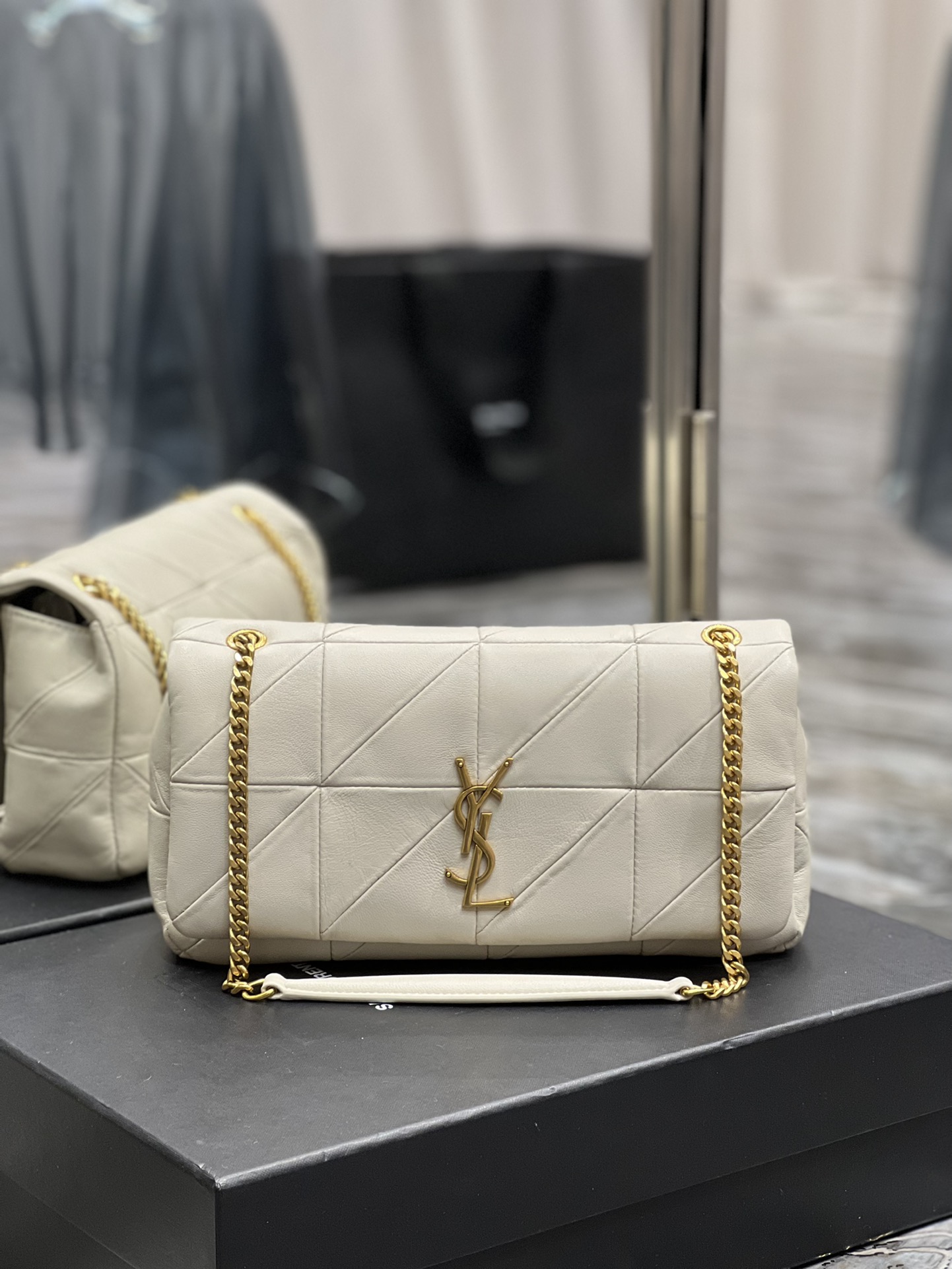 Ysl JAMIE Handbag 515821 White-Gold